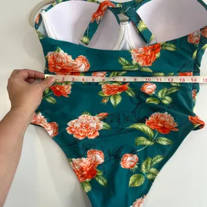 Cupshe NEW 0X Green Floral Moulded One Piece Swimsuit thumbnail 13