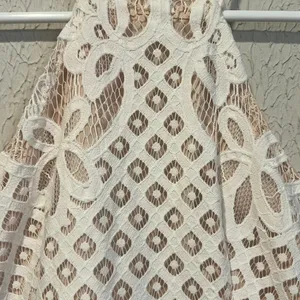 Lulus Steal a Kiss White Lace with Nude lining dress size small thumbnail 7