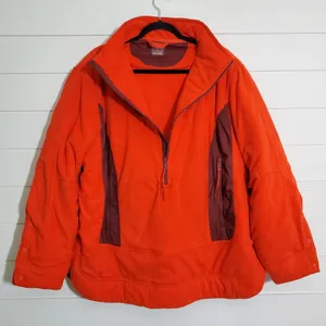 Free People FP Movement Climber Orange Fleece Oversized Jacket‎ Size L thumbnail 3