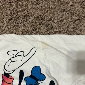 Vintage Disney Mickey Minnie Goofy All Over Print Crop T-Shirt 90s Cartoon Tee thumbnail 3