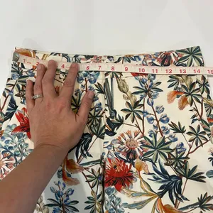 Zara Woman Size XS Floral Cotton Pants thumbnail 9