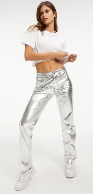 Good American Good Icon Metallic Faux Leather Size 8/29 thumbnail 1