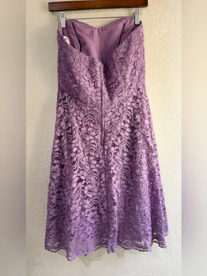 Davis bridal New no tags size 6 Strapless Lavender Lace A-Line Dress thumbnail 12