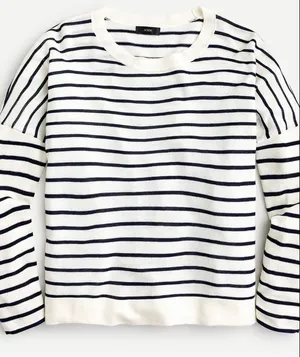 J.Crew striped crewneck exposed seam sweater xs thumbnail 1