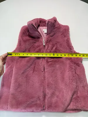 J. Crew Mauve Faux Fur Zip-Up Vest thumbnail 4