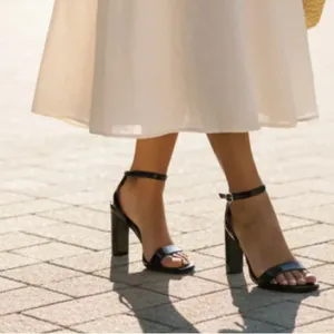 Michael Kors Black Patent Leather Strappy Block Heel Sandals (Size 5.5M) thumbnail 2