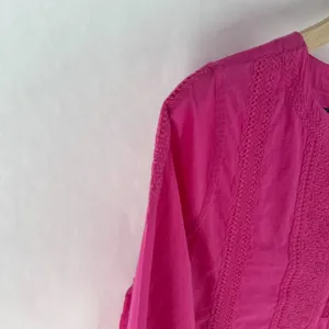Roller Rabbit Tangier Kurta Tunic Womens XS‎ Pink Cotton Split Neck Cotton thumbnail 5