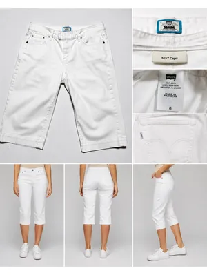 Levi’s 515 Capri Women’s Size 6 White Stretch Denim Cropped Jeans thumbnail 2