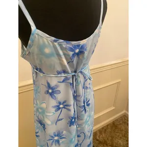 Vintage Y2K California Concepts Maxi Dress Baby Blue Floral Fairy Sheer thumbnail 3