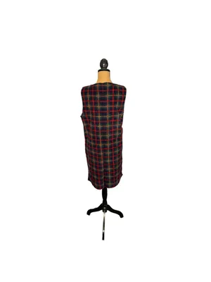 Vintage 90s Disney Store Winnie the Pooh Plaid Corduroy Jumper Dress M thumbnail 3