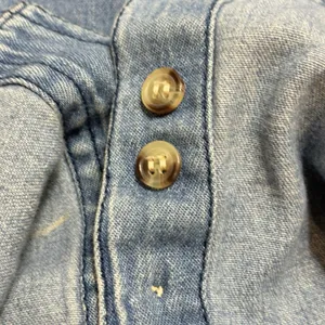 Vintage Way To Go Blue Denim Button Down Women’s S Embroidered Shirt Cottagecore thumbnail 9