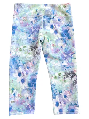 Like New ALO Yoga Crop Leggings Floral Size Large thumbnail 6