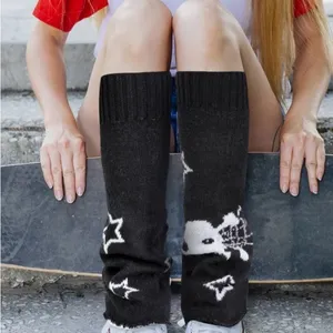 Black and White Skull Punk Leg Warmers thumbnail 1