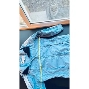Columbia Sportwear Company water resistant rain light blue hooded Jacket coat thumbnail 10