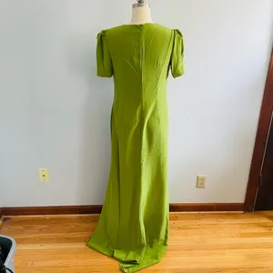 Mac Duggal Plunge Neck Puff Sleeve Cut Out Gown- Green Apple- Size 10- NWT thumbnail 9