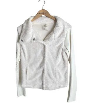 Alo Yoga Fleece Solstice Jacket in Natural White thumbnail 2