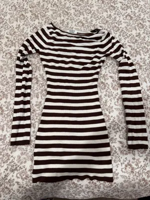 Frankie's Bikinis Brown Striped Dress thumbnail 2