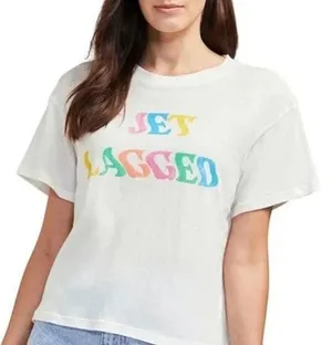WILDFOX graphic tee jet lagged travel honeymoon bachelorette short sleeves thumbnail 1