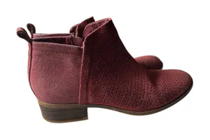 Tom’s burgundy Deia side zipper ankle boots size 7 thumbnail 1