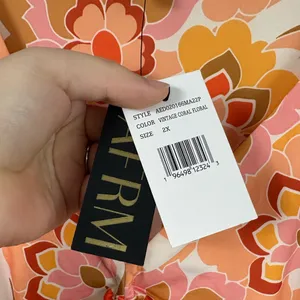 NWT AFRM Anthropologie Lizette Coral Floral Cutout Slinky Maxi Dress 2X Boho thumbnail 4
