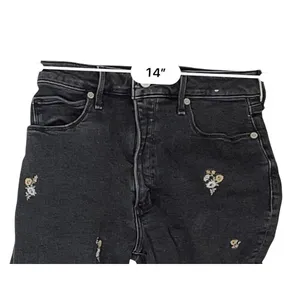 Abercrombie & Fitch‎ Black Embroidered High Rise Skinny Ankle Jean 26/2 Long thumbnail 4