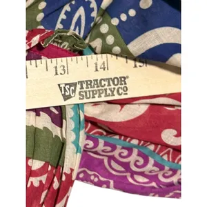 Dress Forum Los Angeles NWOT Multicolor Patchwork Square‎ Neck Puff Sleeve Top thumbnail 9