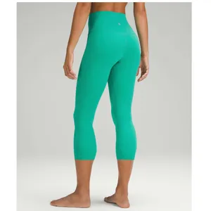 Lululemon Align High Rise Lined Crop 23 Leggings Maldives Green Womens Size 8 thumbnail 3