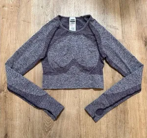 Gymshark | Purple Ultra‎ Flex Sports Long Sleeve Workout Crop Top, S thumbnail 1