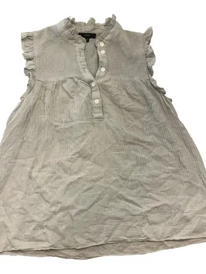 J. Crew Ruffle-Yoke Sleeveless Top in Sage Green thumbnail 2