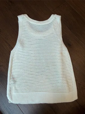 Amazon Womens Crochet Tank Top Sleeveless Knit Summer Sweater Small thumbnail 5