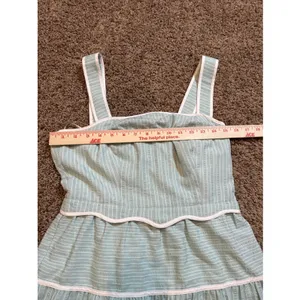 Adelyn Rae Cotton Tiered Maxi Dress Aqua Size Small thumbnail 6
