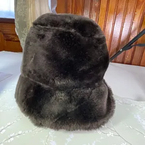 Vintage faux Fur brown Cloche hat . thumbnail 5