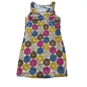 Trina Turk Johana‎ Mini Dress Size 2 Multicolor Sequin Flower Child Sleeveless thumbnail 2