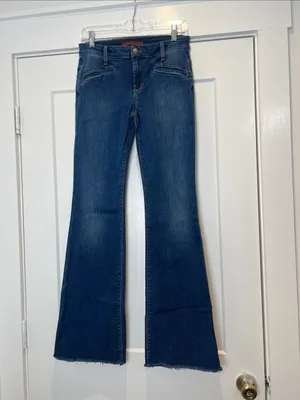 Joe's Jeans Deep Blue flawless the mustang Flared Wide-Leg Jeans size 28. thumbnail 3