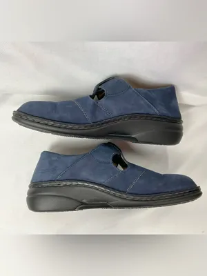 Finn Comfort Nashville Blue Mary Jane Clogs Nubuck Suede Size 40 T Strap thumbnail 6