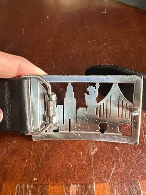 Brighton Black Leather Belt with Silver NYC Skyline Buckle and Rhinestones thumbnail 4