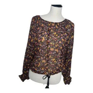 Anthropologie Womens Size-S Bohemian Floral Pauline Balloon Sleeve‎ Blouse thumbnail 2