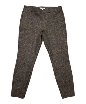 Large Nanette Lepore Metallic silver, black ankle length skinny pants. thumbnail 1