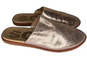 •SOREL• Metallic Rose Gold Crackle Slip On Ella Mule Flat Slide Sz 9‎ thumbnail 1