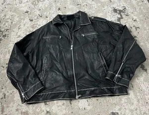 Black Faux Leather Moto Jacket | Zip Details | Size 8 thumbnail 1