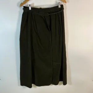 Vintage Orvis Olive Green Corduroy Wrap Midi Skirt Womens 14 Cotton Made‎ in USA thumbnail 5