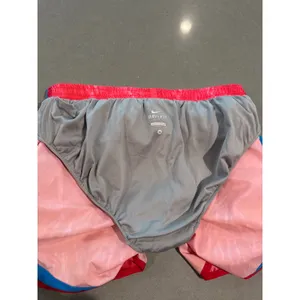 Nike Dri-FIT Running Shorts Women's Medium‎ Red Pink Tie Dye Blue Trim Athletic thumbnail 6