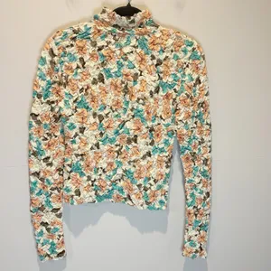 Anthropologie Dolan Printed Pebble-Smocked Turtleneck Top - size Small thumbnail 4