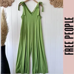 New Free People Beach Alice One Piece Jumpsuit Green thumbnail 3
