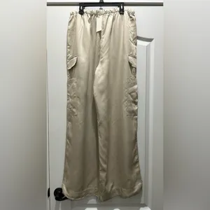Z Supply New with tabs khaki cargo pants Womens wide‎ leg pants Size Large thumbnail 6