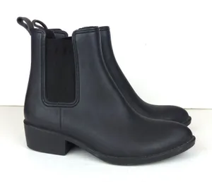 Jeffrey Campbell Stormy Chelsea Rain Boots Women 8 Black Matte Pointed Toe thumbnail 1