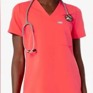 Figs Catrina One‎ Pocket Scrub top neon orange thumbnail 1