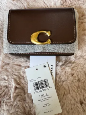 🤎Coach Bandit Card Case - CH825 Maple Luxe Refined Calf Leather w/Brass - NWT thumbnail 1