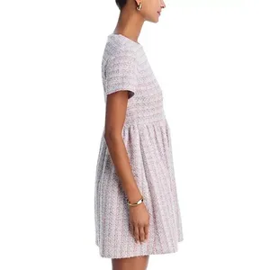 Aqua Rainbow Tweed Mini Dress Womens Small Pink‎ Multi Preppy Classic Feminine thumbnail 5