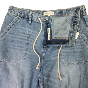 Lucky Brand Womens Blue Denim Drawstring Elastic Waist Utility‎ Jeans L 147987 thumbnail 4